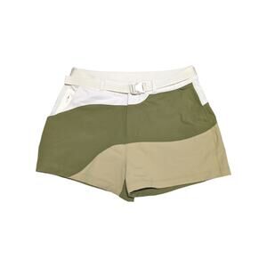 Outdoor Voices RecTrek Shorts Colorblock Hiking Kelp Khaki Bone Size Medium